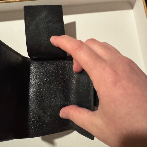 Gucci GG Monogram Black Key & Card Holder with Gold Accent